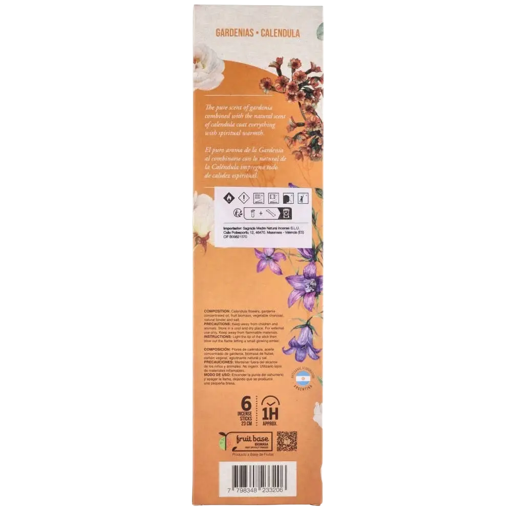Vives de la Cortada S.L Räucherstäbchen Gardenien Calendula Botanical für angenehmen Duft und aromatische Räucherzeremonien