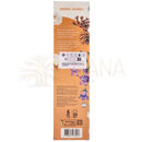 Orange karton mit sechs räucherstäbchen gardenien calendula botanical sahumerio von sagrada madre mit floralen illustrationen