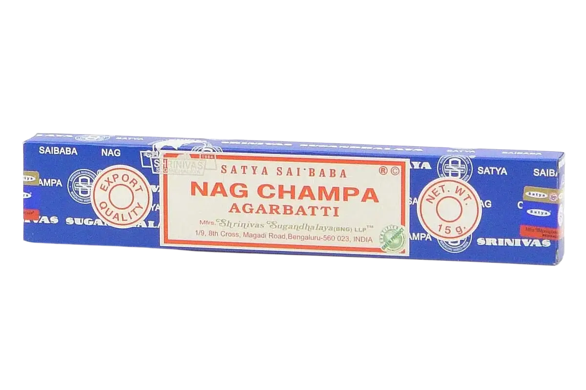 Dessauer Nag Champa Räucherstäbchen, 15g, Räucherwaren, blaue rechteckige Verpackung, natürliche Räucherstäbchen für Aromatherapie