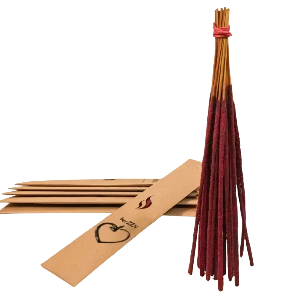 HerZEN Räucherstäbchen Rose, 10 Stück, aromatische Räucherwaren mit Rosenduft in einem Bündel.