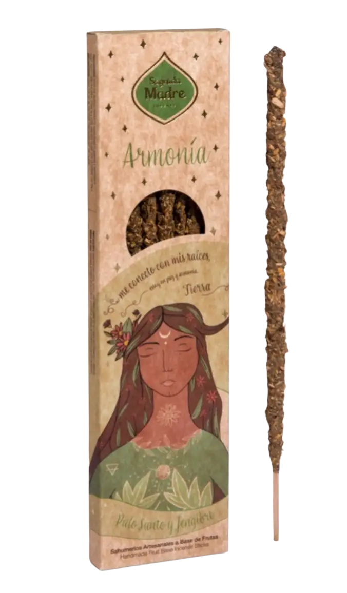 Sagrada Madre Räucherstäbchen 5 Elemente Erde Harmonie, Palo Santo-Ingwer, 6 Stäbe für entspannende Atmosphäre