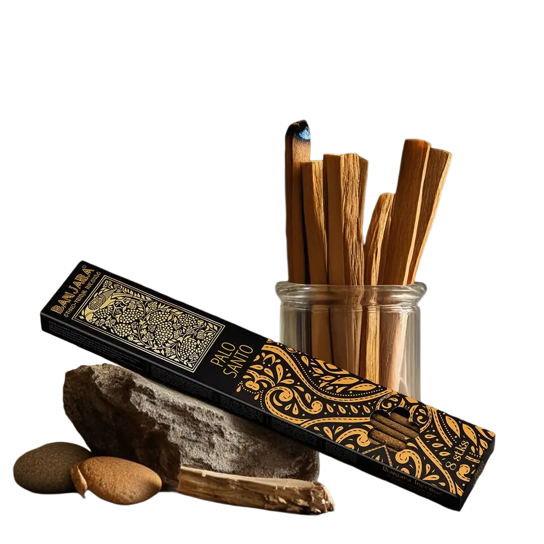 Weißer Salbei Räucherstäbchen extra lang von AWGifts Europe, 8 Stück, mit schwarzer und goldener Verpackung.