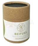 Beige zylinderförmiger behälter räucherstoff beifuss 50 ml mit weißem beifuss etikett hält getrockneten artemisia vulgaris mana shop image to zoom gegen fremde energien