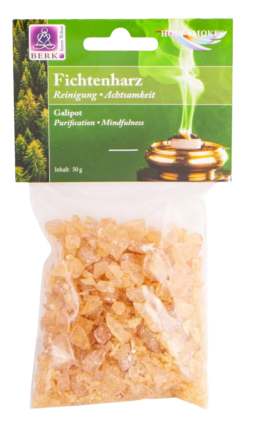 Dessauer Räucherware Fichtenharz in transparentem Plastikbeutel, 50g Räucherwaren für Aromatisierung und Räucherzwecke