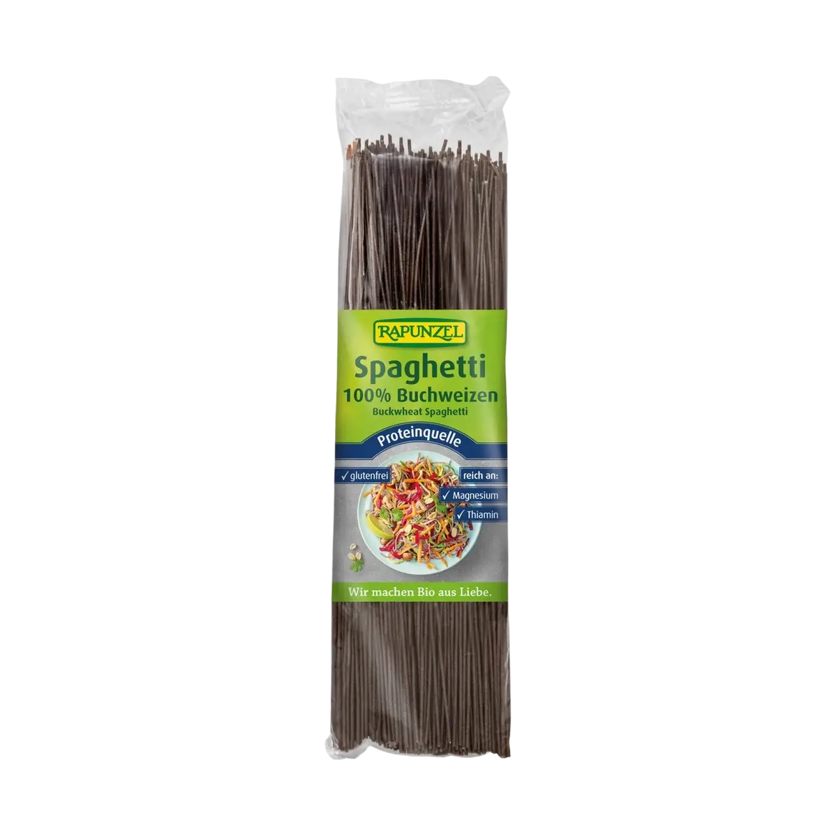 Rapunzel Buchweizen Spaghetti in Packung, Bio-Getreide aus der EU, glutenfrei und natürlich.