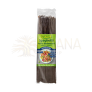 Ein paket rapunzel buchweizen spaghetti mit 100 bio buckwheat, dunkelbraune nudeln, grün-blaues etikett, mana shop image to zoom