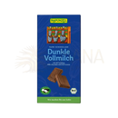 Rapunzel schokolade dunkel 46 prozent kakao bio fairer handel claro hih dunkle vollmilch in blauer verpackung