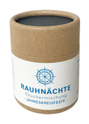 Rauhnacht-Mischung Räucherwaren in braunem Zylinderkartonbehälter, von Dessauer, traditionelle Räucherware für die Rauhnächte