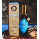 Raumspray dehn al oudh in einer dunklen amber glasflasche mit goldverschluss und blauem diamantlabel organic goodness