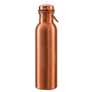 Eine reine kupfer-wasserflasche tamra jal genannt mit flower of life muster und griff in kupferfarben