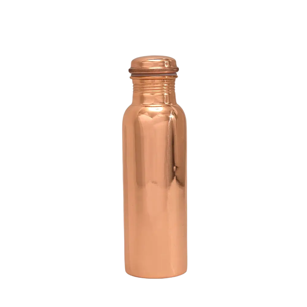 Reine kupferne Wasserflasche von Ayurveda Specialist B.V., glatt poliert, schwer, 750 ml, handgefertigt, für Wasser und Flüssigkeiten