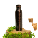 Reine Kupferwasserflasche mit 7 Chakren, antikes Finish, 950 ml, Mana Shop, handgefertigte Kupferflasche für Wasser.