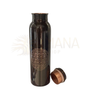 Reine kupferwasserflasche blume des lebens mit geometrischem silver flower of life design und kupferdeckel von mana shop