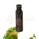 Dunkelbraune reine kupferwasserflasche blume des lebens mit silberner flower of life gravur von mana shop
