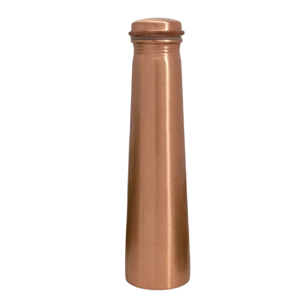 Reine kupferne Wasserflasche Turm im matten Design, 850 ml, schwere Ausführung, von Ayurveda Specialist B.V.