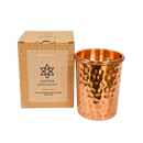 Gehämmerter, hochglänzender Kupferbecher mit Deckel von Ayurveda Specialist B.V., elegantes Trinkgefäß aus Kupfer, 300 ml