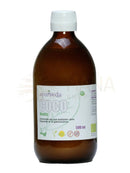 Reines Bio-Kokosnussöl von Ayurveda Auténtico, für Küche und Körper, in einer transparenten Flasche.
