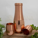 Reines Kupfer-Set mit tropfenförmiger Kupferkaraffe und 2 gehämmerten Kupferbechern, ca. 950 ml, Ayurveda Specialist B.V.