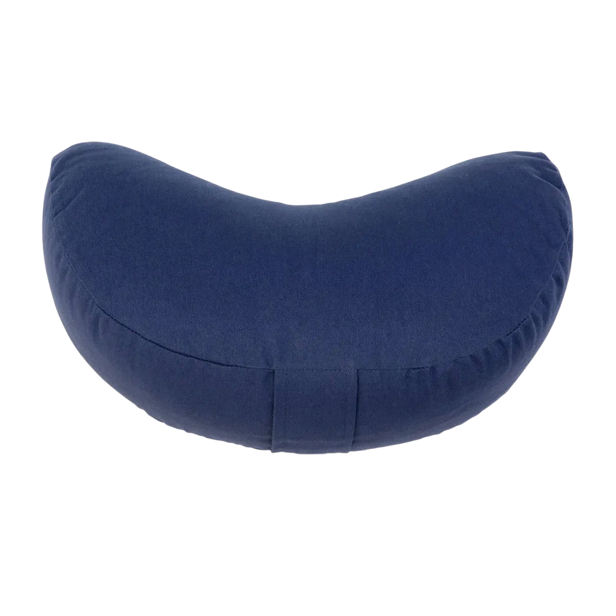 Dunkelblaues Reise-Meditationskissen Yogi Mond Mini ECO von Bodynova, bequem für unterwegs, mit weichem Bezug und ergonomischer Form.