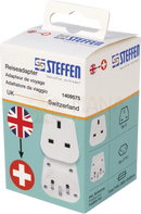 Weißer plastik reiseadapter uk-schweiz mit steffen marke für mana shop image to zoom