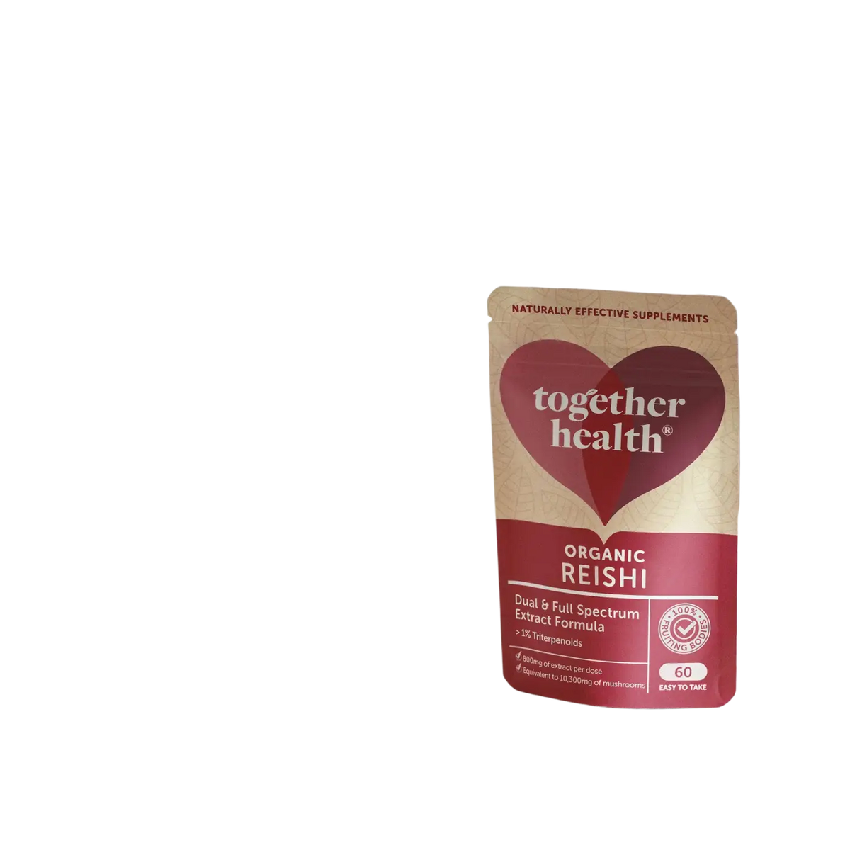 Reishi-Pilz Nahrungsergänzung von Together Health, hochdosierte 10.300 mg Kapseln, rotes Design, 60 Stück