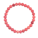 Rosa edelsteinschmuck rhodonit-armband mit dezenten korallperlen, perfekt bei mana shop für obsidian bracelet fans