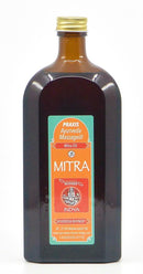 Dunkelbraune Glasflasche Ayurveda Rhyner Mitra Massageöl.