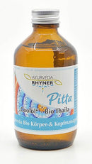 Ayurveda Massageöl Rhyner Pitta Thaila Bio, 250ml, naturbelassenes ayurvedisches Massageöl in Glasflasche