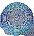 Vibrantes blau weißes mandala 200x220cm ritueltuch wandtuch mit symmetrischem design ideal als strandtuch
