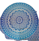 Vibrantes blau weißes mandala 200x220cm ritueltuch wandtuch mit symmetrischem design ideal als strandtuch
