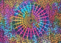 Vibrantes rainbow-farbenes mandala ritueltuch 200x220cm mit paisley mustern als wandtuch oder strandtuch