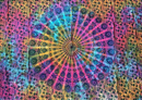 Vibrantes rainbow-farbenes mandala ritueltuch 200x220cm mit paisley mustern als wandtuch oder strandtuch