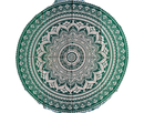 Grünes und weißes ritueltuch mandala 200x220cm mit floralen mustern ideal als wandtuch oder strandtuch