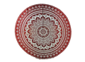 Rot weißes mandala ritueltuch 200x220cm mit komplexen geometrischen mustern als wandtuch oder strandtuch