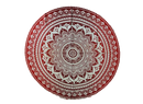 Rot weißes mandala ritueltuch 200x220cm mit komplexen geometrischen mustern als wandtuch oder strandtuch