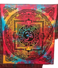 Vibrantes mandala 200x220cm ritueltuch mit om symbol chakras und keltischem knotenmuster als wandtuch oder strandtuch