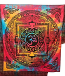 Vibrantes mandala 200x220cm ritueltuch mit om symbol chakras und keltischem knotenmuster als wandtuch oder strandtuch