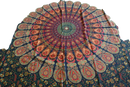 Vibrantes mandala 200x220cm ritueltuch mit paisley und floralem design in rot gold grün und navy blau