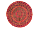Ein ritueltuch mandala 200x220cm in vibrantem lila und orange mit komplexen symmetrischen mustern als wandtuch oder strandtuch