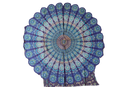 Vibrantes blau-lila mandala 200x220cm ritueltuch mit filigranen paisley mustern als wandtuch oder strandtuch