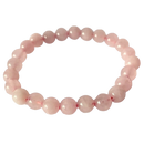 Zartes rosafarbenes Rosenquarz Perlen Armband von Yak & Yeti, elegantes Schmuckstück mit glatten Perlen