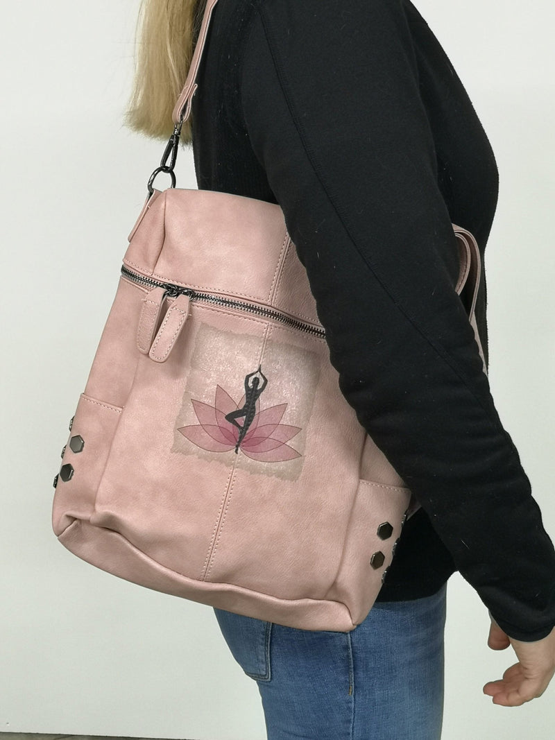 Rucksack-Tasche Yoga-Lotus altrosa klein - Mana Kendra GmbH