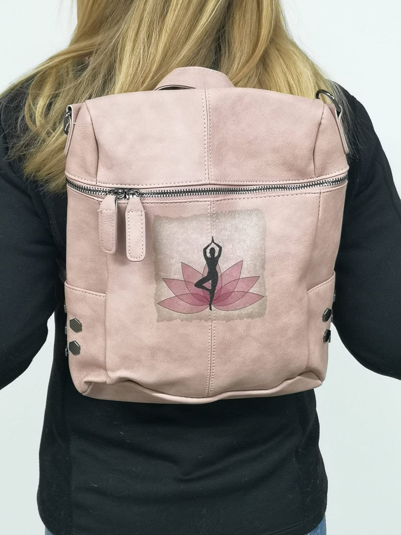 Rucksack-Tasche Yoga-Lotus altrosa klein - Mana Kendra GmbH