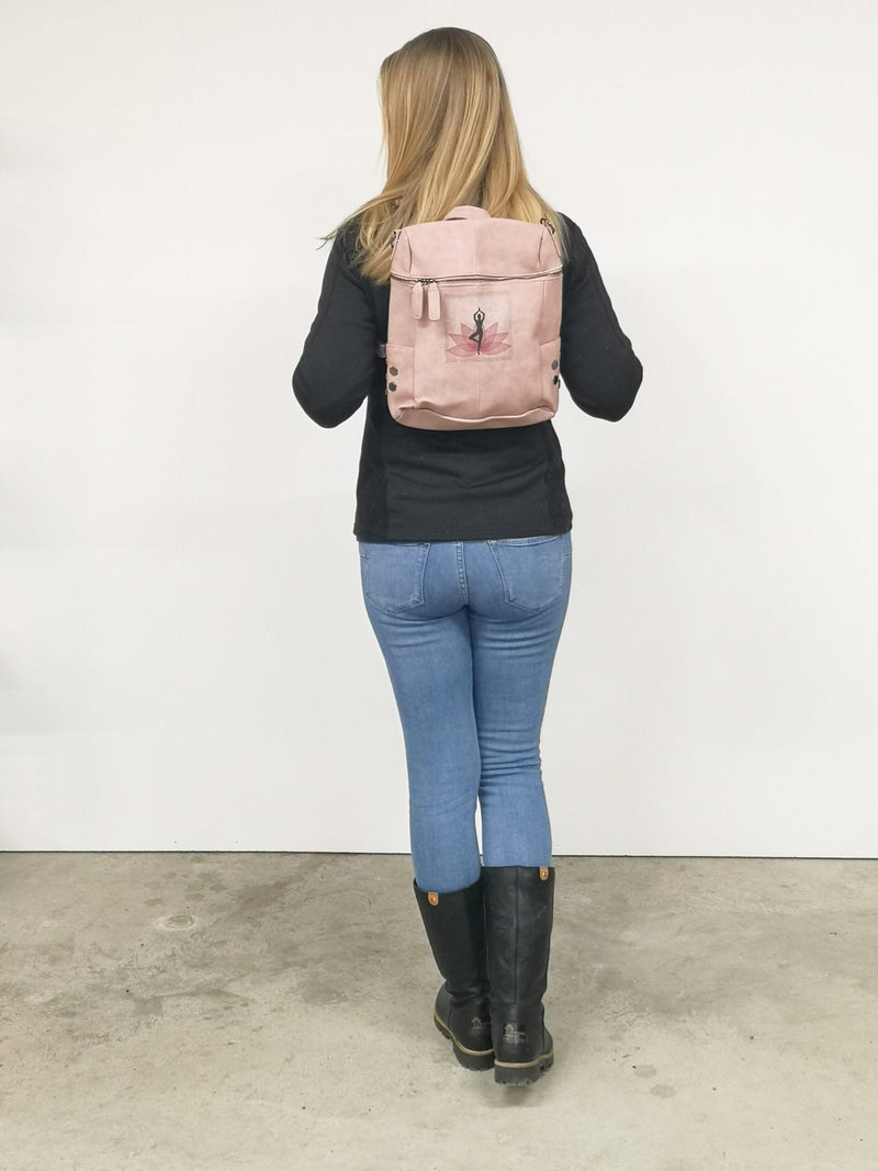 Rucksack-Tasche Yoga-Lotus altrosa klein - Mana Kendra GmbH