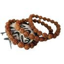 Braunes rudraksha armband 10mm aus texturierten holzperlen mala halskette für meditation und gebet