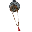 Braune Rudraksha Mala Gebetskette aus strukturierten Perlen, handgefertigter Schmuck von Yak & Yeti