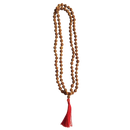 Braune Rudraksha Mala Gebetskette aus strukturierten Perlen, handgefertigter Schmuck von Yak & Yeti