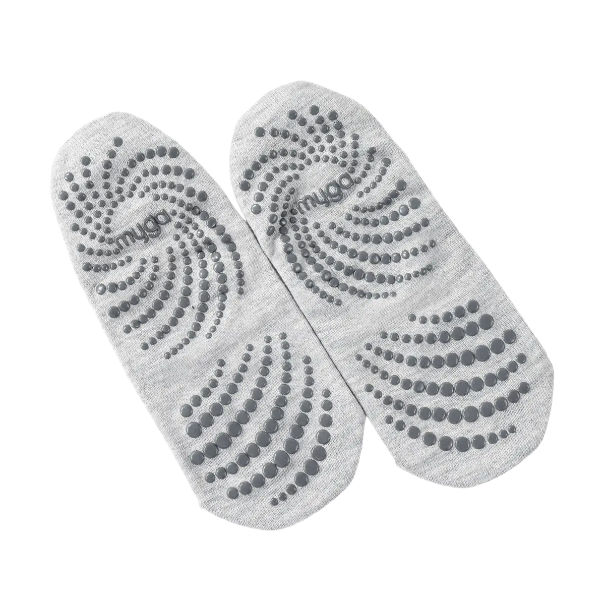 Rückenfreie Yoga-Socken von Myga Eco mit Kreuzriemen, Griffen und rutschfester Sohle für Yoga und Pilates.