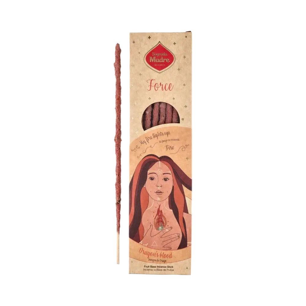 Sagrada Madre Drachenblut Feuerkraft Räucherstäbchen aus 5 Elementen, Vives de la Cortada S.L, mit Verpackung und Räucherstäbchen