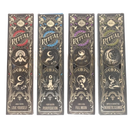 Vier ornate dunkle sagrada madre ritual räucherstäbchen boxen mit goldfoliendesigns für energetische reinigung